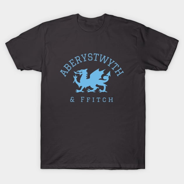 Aberystwyth and Ffitch, Classic Welsh town T-Shirt by Teessential